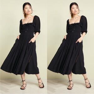 Free People Black Midi Dress